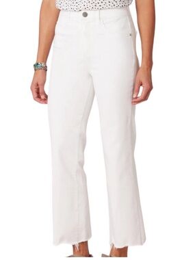 Democracy Optic White Ab solution Skyrise V-Yoke Barely Boot Jeans Size 10